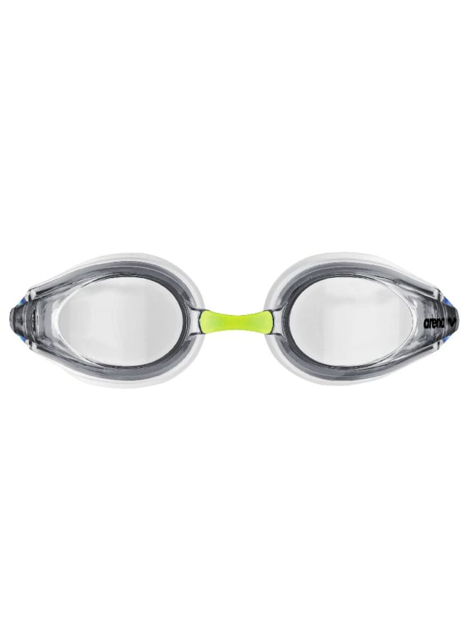 arena Tracks White-Clear-Blue Goggles, Racing, Pool, Equipment, Uni Adult - Professional Racing Goggles for Competitive Swimmers - Image 2